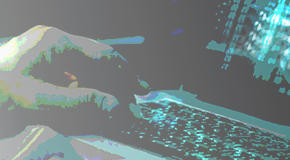 Hacker's hand on a laptop keyboard.