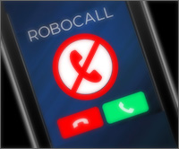 Cell phone showing a robo call.