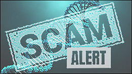 Illustration of a DNA scam alert.