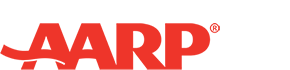 AARP in red letters