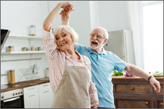 Senior couple dancing