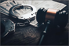 Handcuffs and gavel