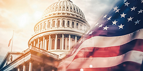 Capitol building with American flag