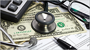 Stethoscope, money, form and pen