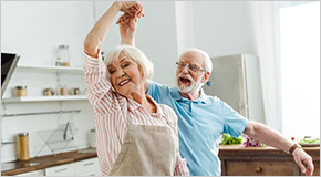 Senior couple dancing