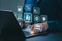 Cyber security and Tech warning or scam concept. Style=