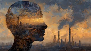 Alzheimers and pollution illustration